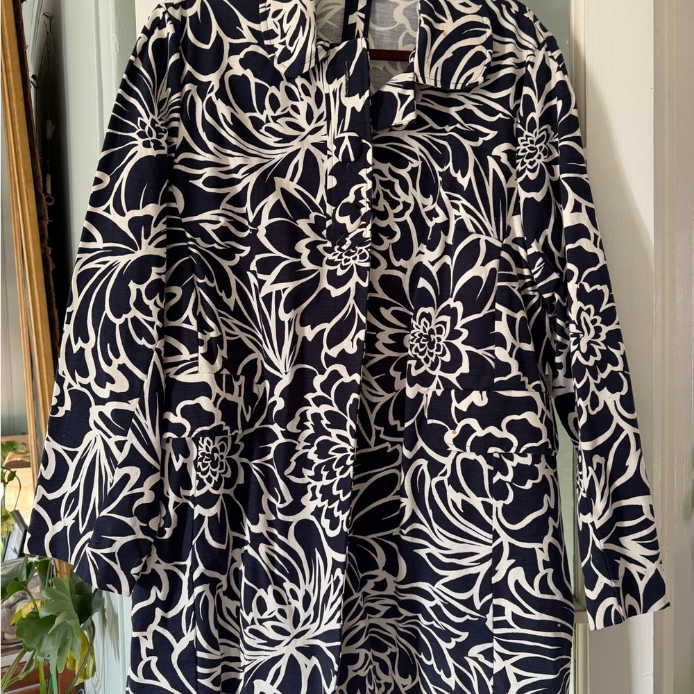 George Navy and White Floral Print Jacket